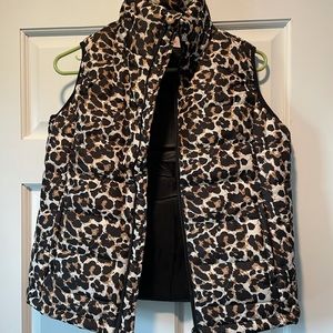 Pink Lily Leopard Puffer Vest